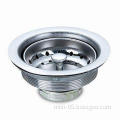 Drain Strainer/Stainless Steel Sink Strainer with Chrome-plate Finish, Used for Kitchen Sinks